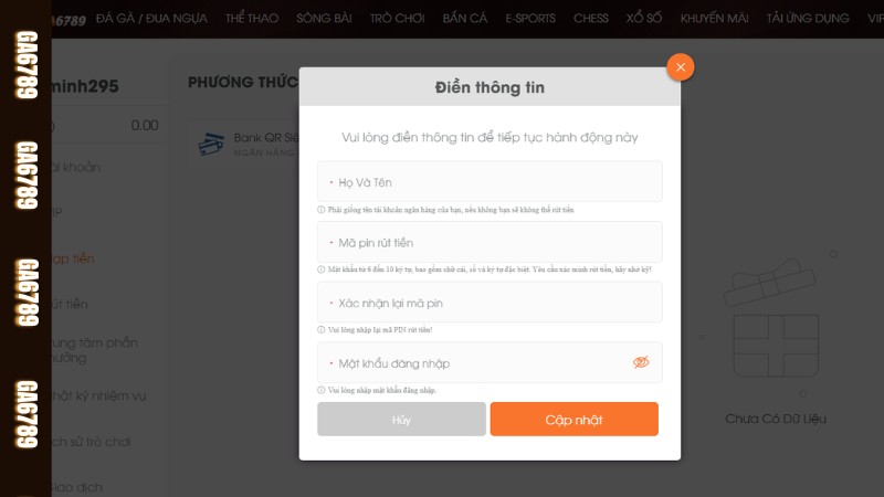 Nắm rõ thông tin cần thiết trước khi nạp tiền Ga6789