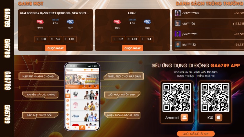 Tải app Ga6789 cho iOS và Android được nhiều cược thủ ưa chuộng